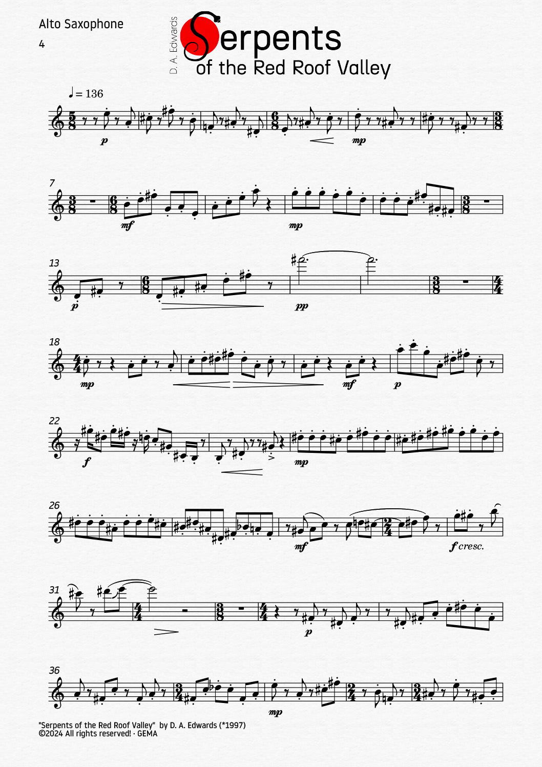 Preview of the saxophone part